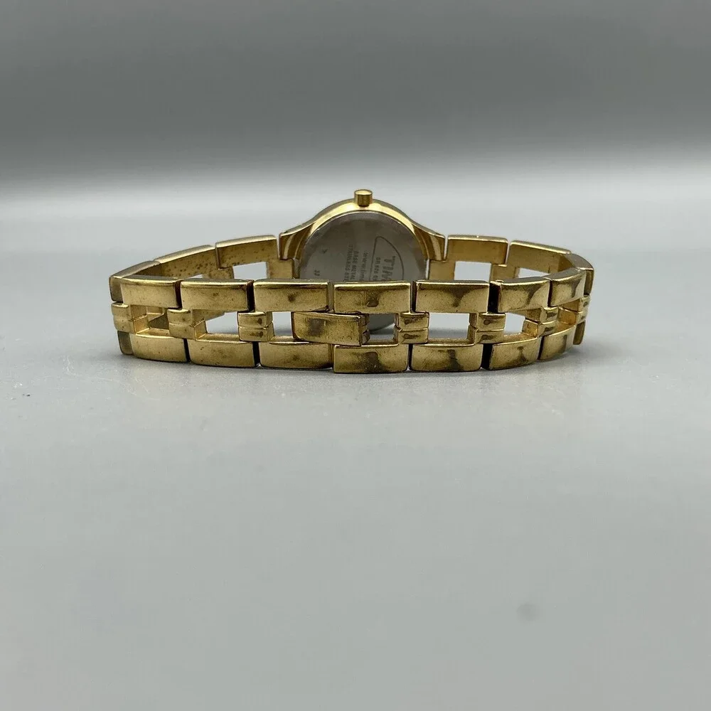 Timex Womens Watch 23mm Gold Tone Crystals Dress Bracelet New Battery 6.75